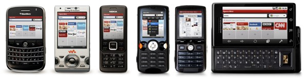 Opera postoji za mnogo, mnogo mobilnih uređaja.