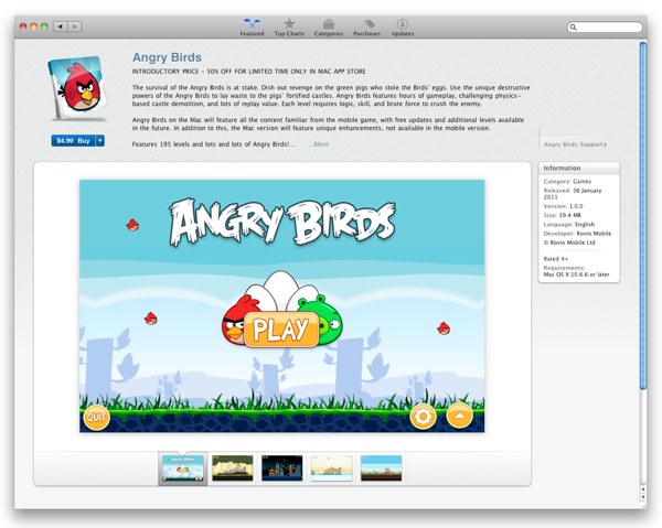 Svaka aplikacija na Mac App Storeu ima svoj opis, slike i komentare.