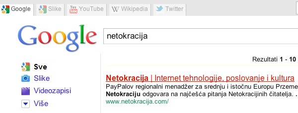 1Klikovo pretraživanje je integracija nekoliko servisa.
