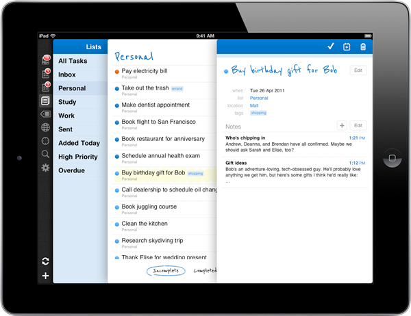 Remember The Milk za iPad