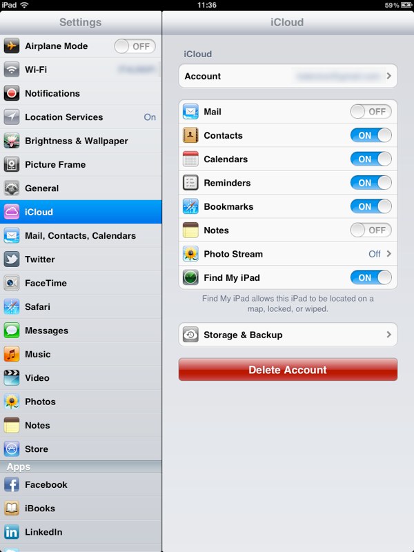 iCloud postavke.