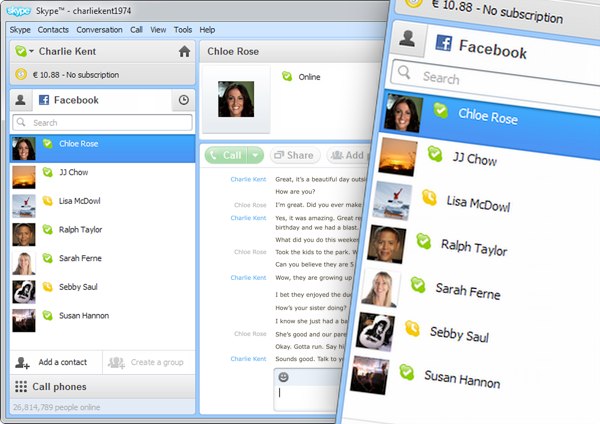 Skype + Facebook = ?