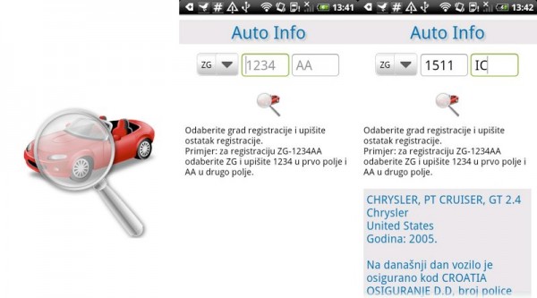 Auto info za Android