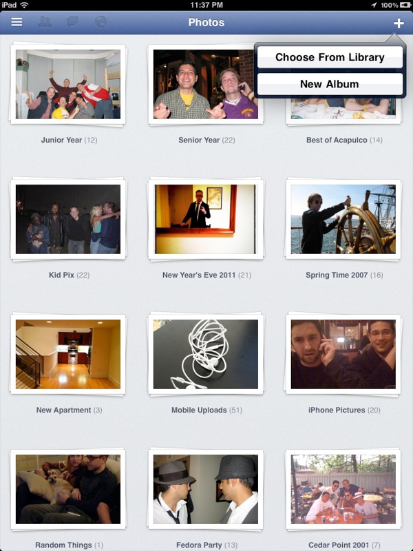 Facebook za iPad (Preuzeto s Techcruncha)