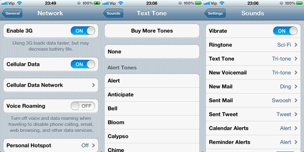 Više postavki za iOS voicemail.