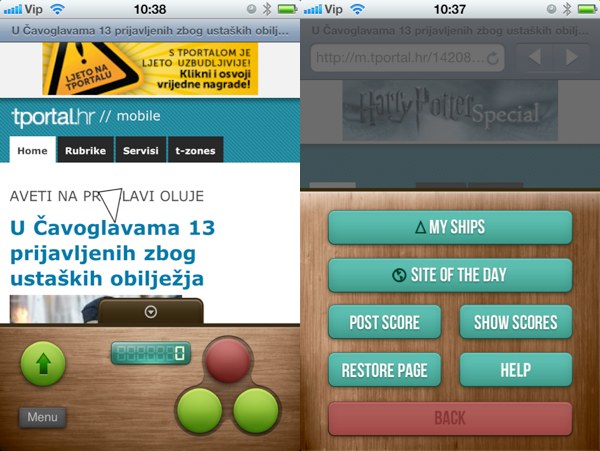 Kickass za iPhone uz Tportal.