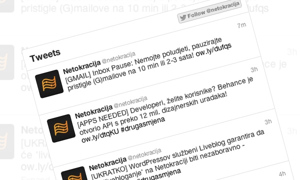 Twitterovi Embeddable Timelineovi...