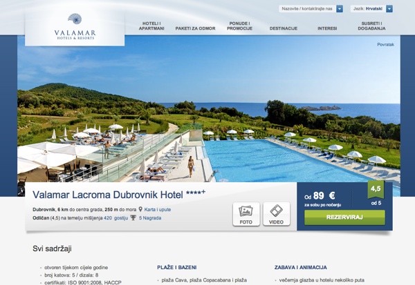 Valamar.com izradili su Renderspace i Infosit.