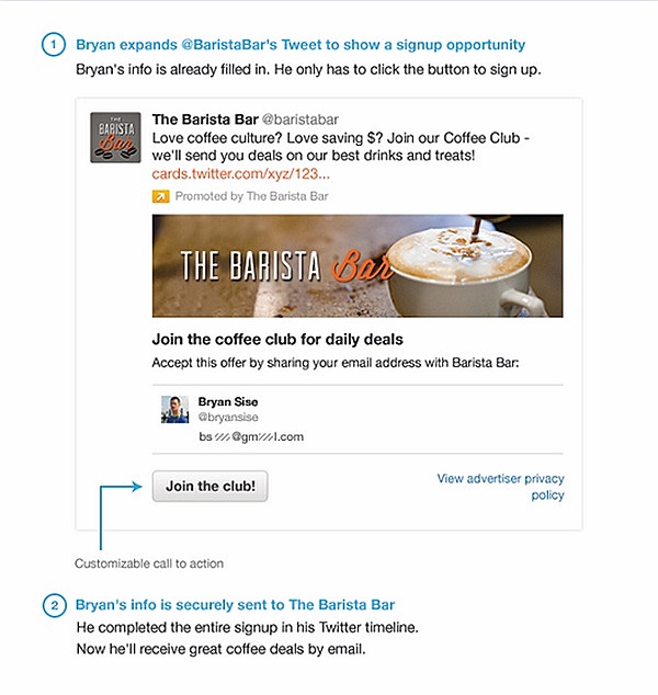 Primjer nove opcije unutar Twitter kartica (izvor: advertising.twitter.com)