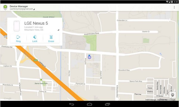 Android Device Manager omogućava vam da odredite približnu lokaciju svog uređaja