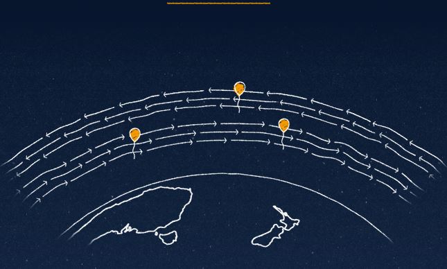 Googleovi baloni hvataju povoljan vjetar kako bi došli an destinaciju