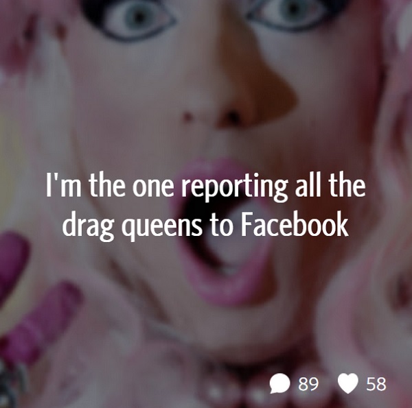 Post na Secretu koji je navodno ostavila osoba koja prijavljuje pripadnike LGBT zajednice koji se "lažno" predstavljaju.