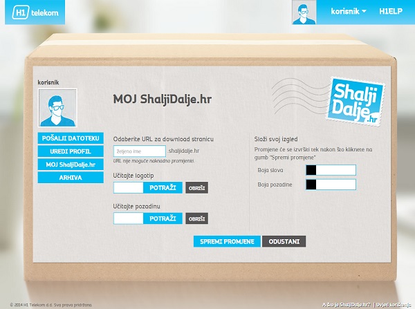 Registrirani korisnici mogu personalizirati i brendirati sučelje.