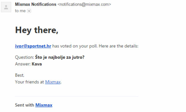 Mixmax Poll odgovor