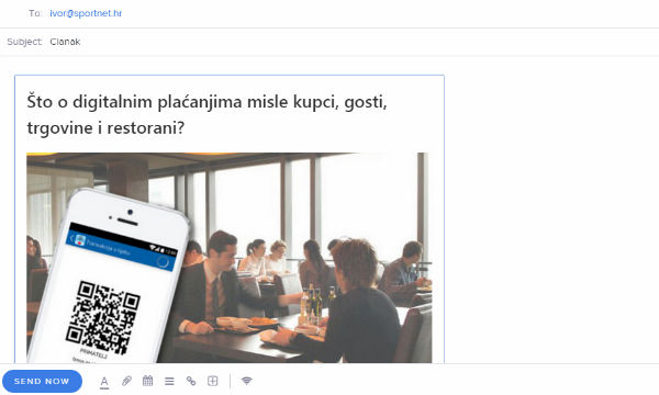 Mixmax ubacivanje članka u mail