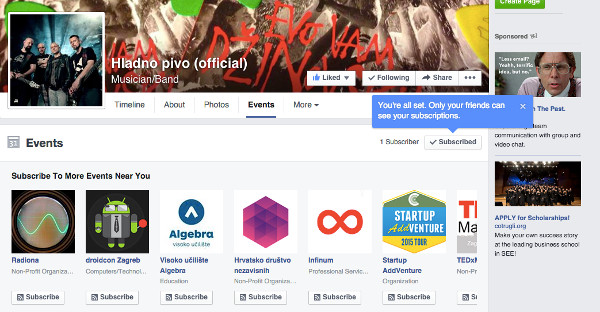 Facebook events 2