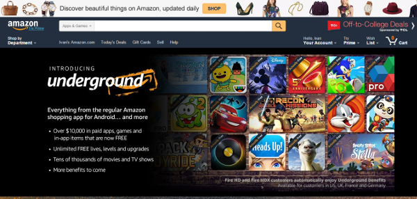 Amazonovo podzemlje uz mnoštvo besplatnih igara i aplikacija