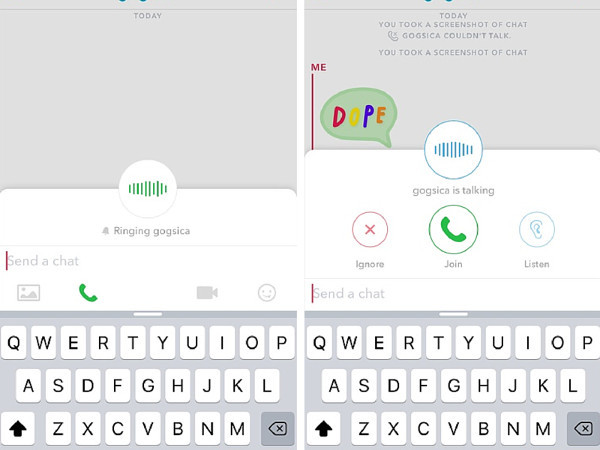 Snapchat audio