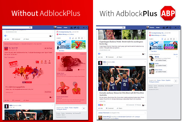 Ovako bi trebao izgledati news feed korisnicima koji koriste adblockere Slika: Adblock Plus